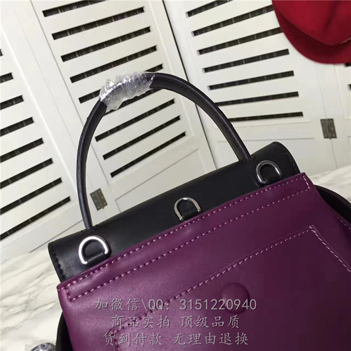 Tods托德斯 3083黑色配紫色 TOD'SWAVE小号手袋