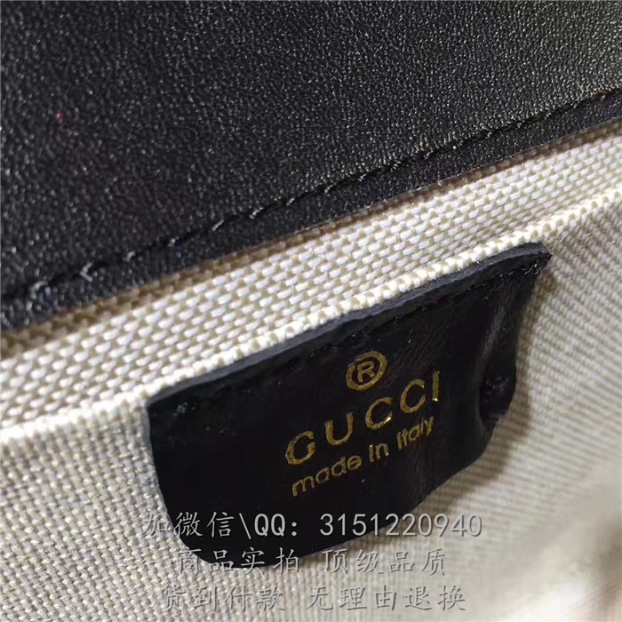gucci链条包 446744黑色 GG Marmont系列绗缝迷你手袋
