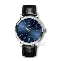 IWC柏涛菲诺自动腕表 IW356512 银色3指针蓝色表盘日期机械手表