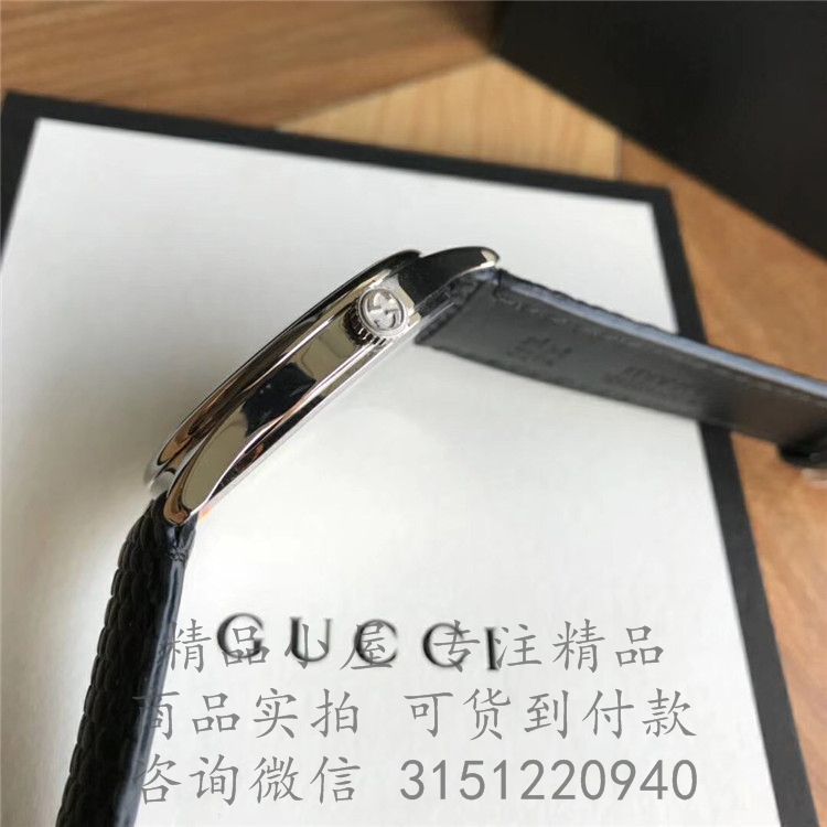 Gucci石英表YA1264045 483603 黑色表带月相G-Timeless腕表，36毫米