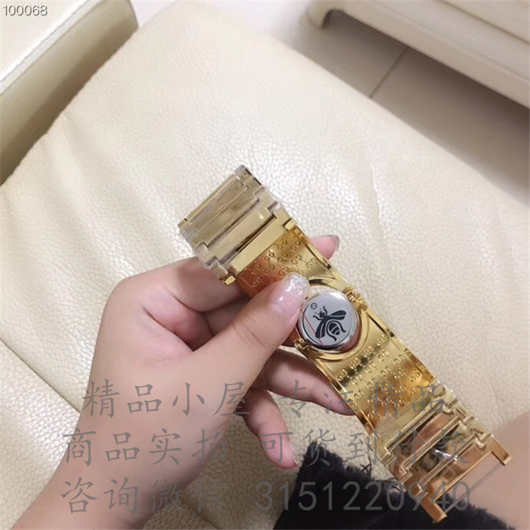 Gucci石英表YA112443 金色印花TWIRL腕表，23.5毫米