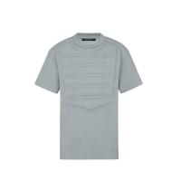 LV短袖 1A5QDL 灰色纯棉衬垫刺绣衬领 T 恤