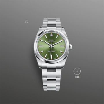 ROLEX 114200 女士橄榄绿色表盘蚝式恒动型腕表