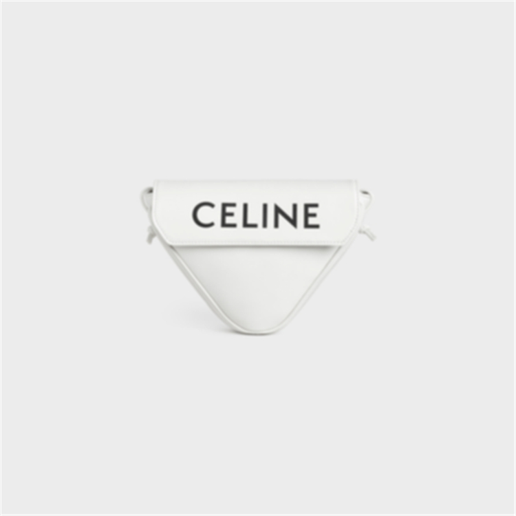 CELINE 195903DCS 女士白色 印花光滑牛皮三角形手袋