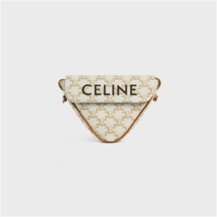 CELINE 195902BZK 女士白色 标志印花三角形手袋