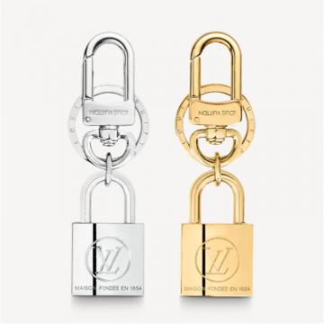 LV MP2985 女士金色拼银色 BFF 挂锁包饰与钥匙扣