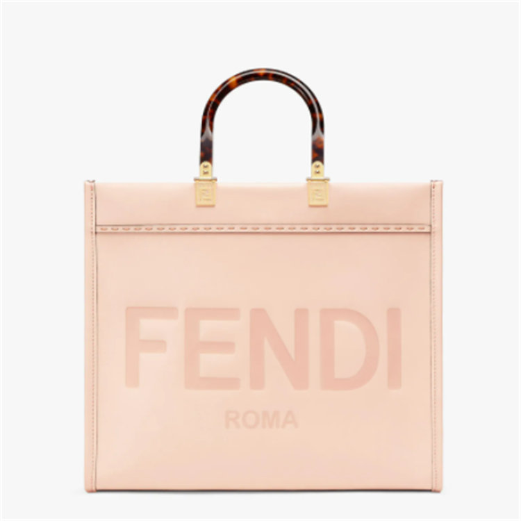 FENDI 8BH386ABVLF14N1 女士粉红色 Fendi 中号阳光购物手提袋