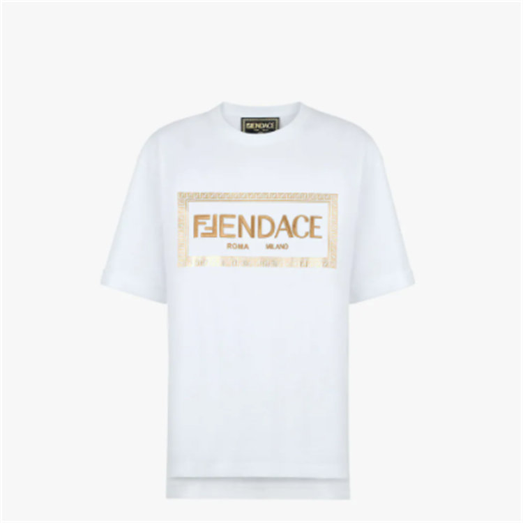 FENDI FS7900AJKLF0ZNM 女士白色 Fendace 徽标 T恤