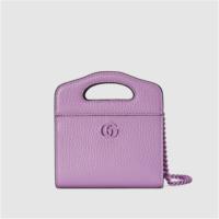 GUCCI 701074 女士浅紫色 GG Marmont 手提式卡包