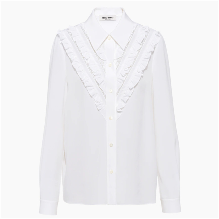 MIUMIU MK1669 女士白色 双绉和蕾丝衬衫