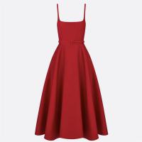 DIOR 421R73A1212 女士红色 喇叭形中长款连衣裙